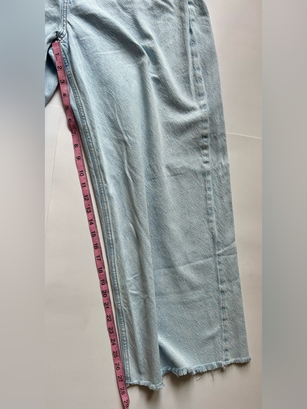 Abercrombie & Fitch Curve Love Light Blue Cropped Wide-Leg High-Rise Jeans - Picture 5 of 5